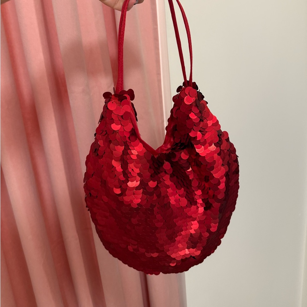 Zara Red Sequin Bag
